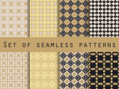 Geometrik seamless modeli. Ayarlayın. Duvar kağıdı, yatak çarşafları, fayans, kumaşlar, arka planlar için. Vektör çizim.
