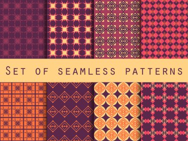 Geometrik seamless modeli. Ayarlayın. Duvar kağıdı, yatak çarşafları, fayans, kumaşlar, arka planlar için. Vektör çizim.
