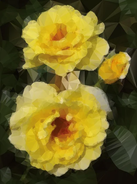 Τριαντάφυλλα φόντο με τρίγωνα — Διανυσματικό Αρχείο