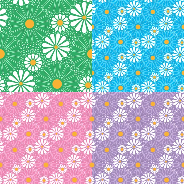 Seamless floral pattern of camomile — Stock Vector