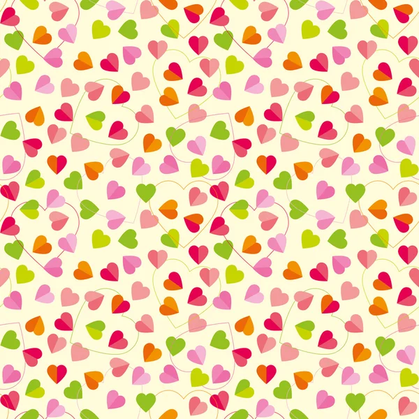 Pattern of colorful hearts — Stock Vector