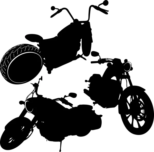 Bir motosiklet siyah siluetleri