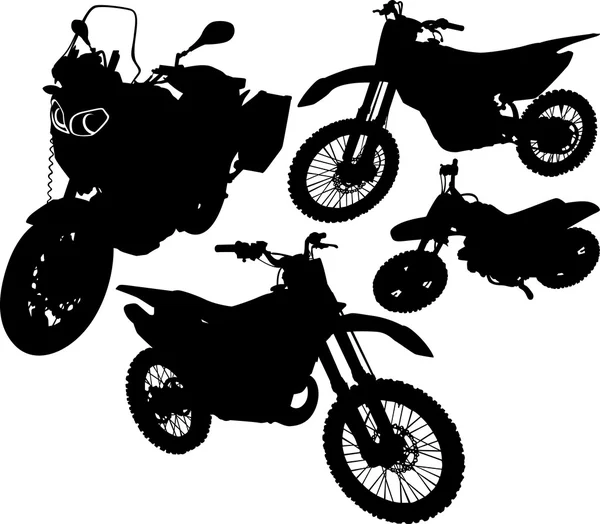 Silhouettes noires moto — Image vectorielle