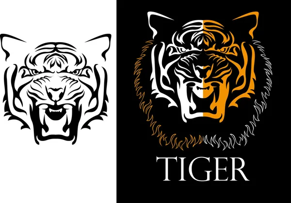 Tatuering tiger logotyp — Stock vektor
