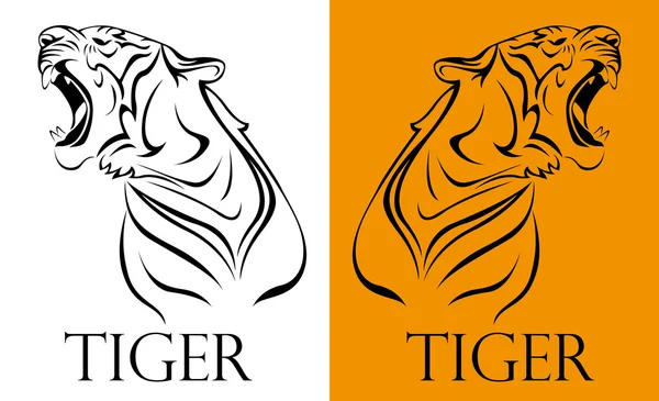 Tattoo tiger logotype — Stock Vector