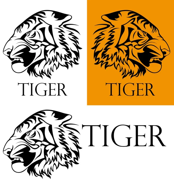 Tatuering tiger logotyp — Stock vektor