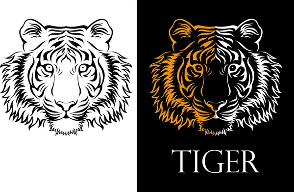 Tatuering tiger logotyp — Stock vektor