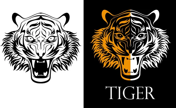 Tatuering tiger logotyp — Stock vektor