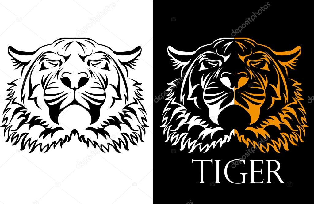 Tattoo tiger logotype background