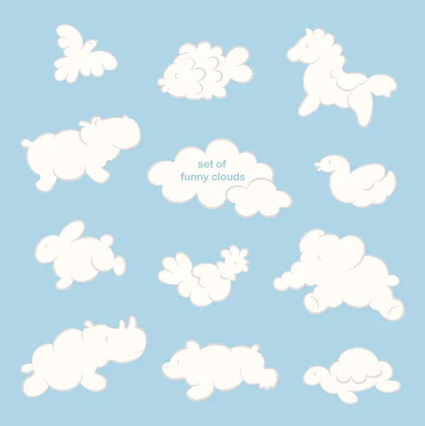 Funny clouds — Stock Vector