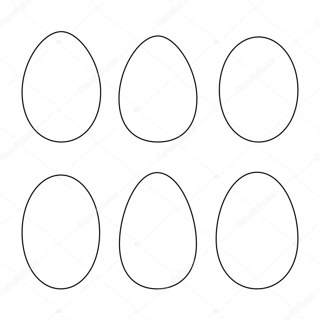 Various Egg Shapes Outline Stock Vector By MartinStiavnicky 116491810