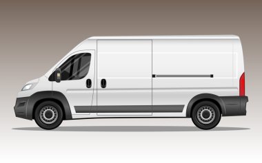 Beyaz modern van. Ticari araç.