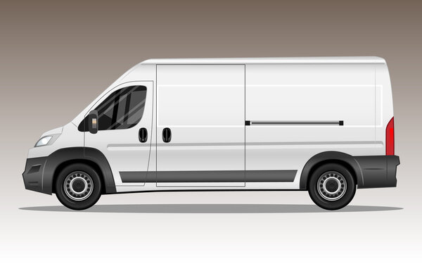 Белый современный фургон. Коммерческий автомобиль
.