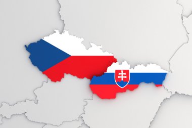 Slovak republic and Czech republic clipart