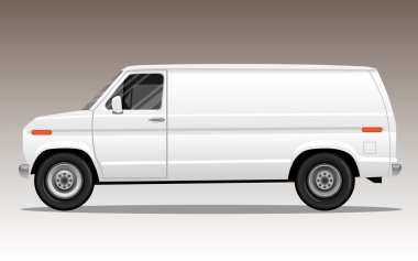 White van with blank space for text or logo clipart