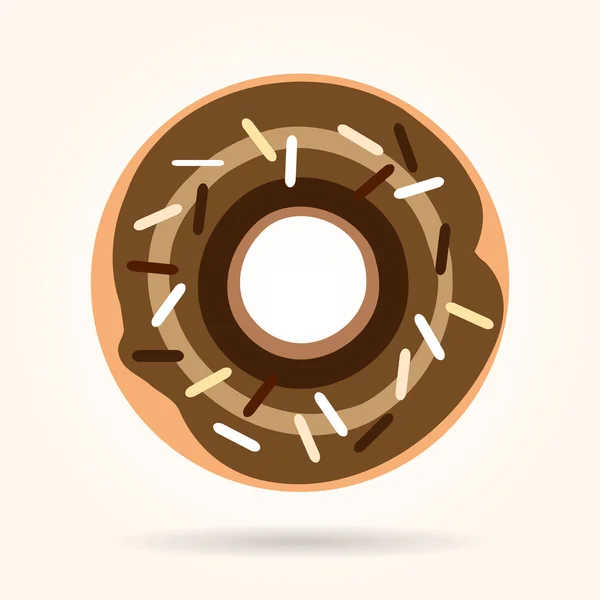 Chocolate donut with sprinkles — Stock Vector