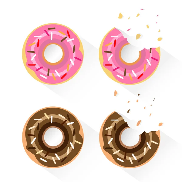 Reihe beliebter Donuts. — Stockvektor