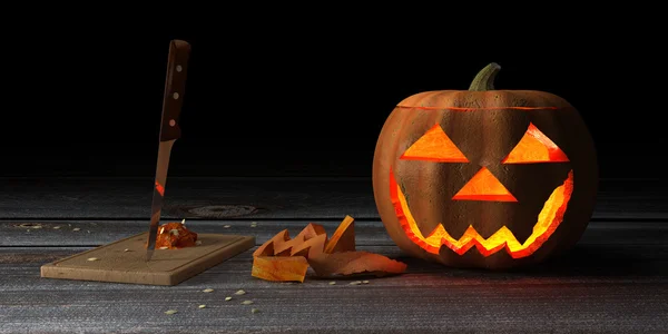 Halloween-Thema, Kürbisschnitzen. — Stockfoto