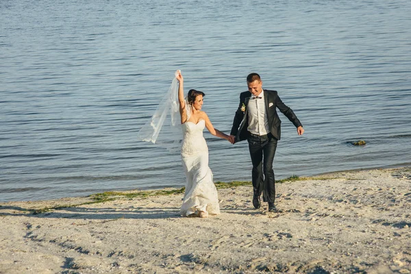 O noivo e a noiva juntos. Casamento casal. — Fotografia de Stock