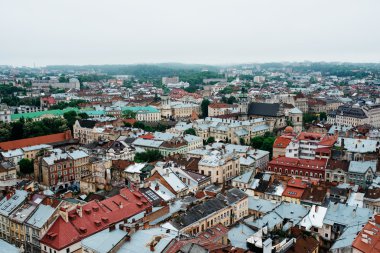 Yükseklik lvov şehir panoraması. Ukrayna