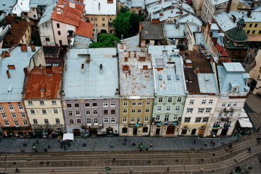 Yükseklik lvov şehir panoraması. Ukrayna
