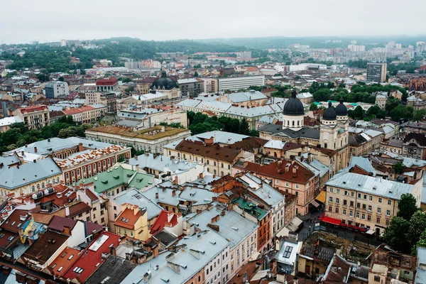 Panorama of the Lvov city from height. Ukraine — Stock Photo, Image