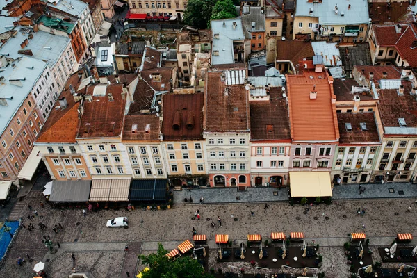 Panorama da cidade de Lvov da altura. Ucrânia — Fotografia de Stock