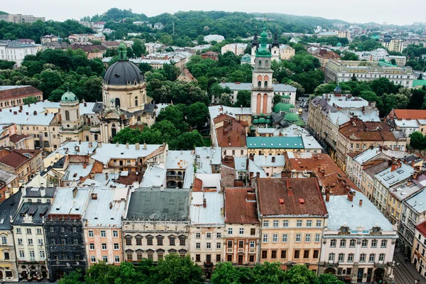 Panorama of the Lvov city from height. Ukraine — Stock Photo, Image