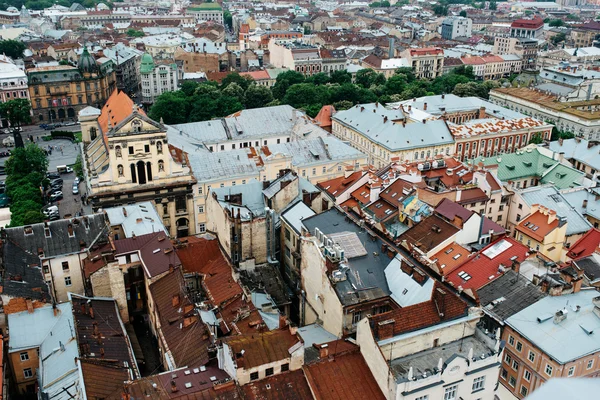 Panorama of the Lvov city from height. Ukraine — Stock Photo, Image