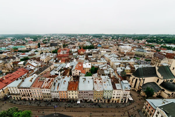 Panorama of the Lvov city from height. Ukraine — Stock Photo, Image