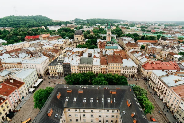 Panorama of the Lvov city from height. Ukraine — Stock Photo, Image