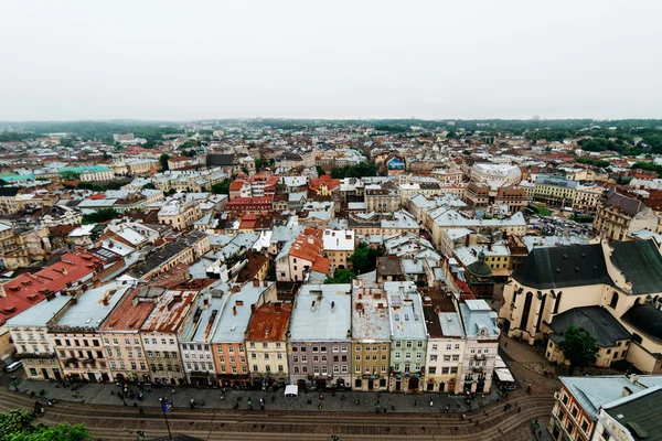 Panorama of the Lvov city from height. Ukraine — Stock Photo, Image