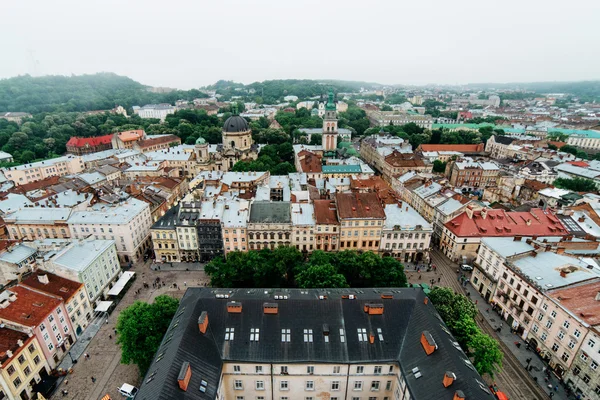 Panorama of the Lvov city from height. Ukraine — Stock Photo, Image