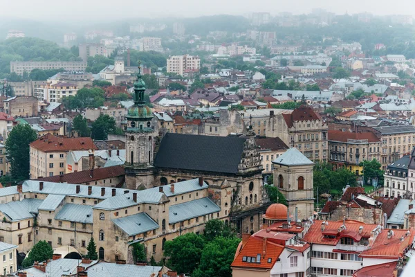 Panorama of the Lvov city from height. Ukraine — Stock Photo, Image