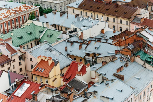 Panoráma a Lvov város a magasból. Ukrajna — Stock Fotó