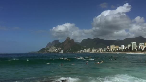 Rio de Janeiro Brasilien arpoador Zeitlupenwellen — Stockvideo