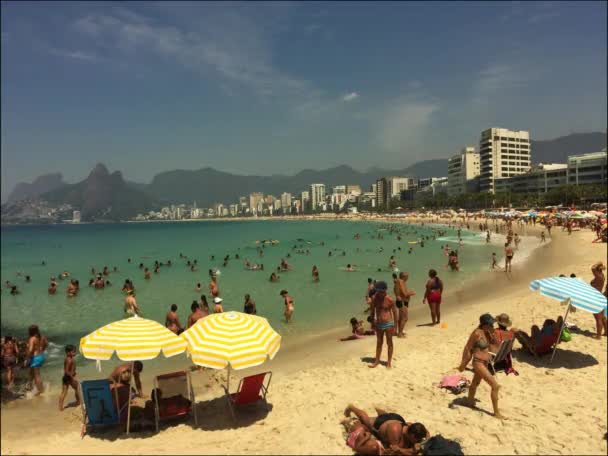 Arpoador Beach Rio de Janeiro Brazil Morning — Stock Video