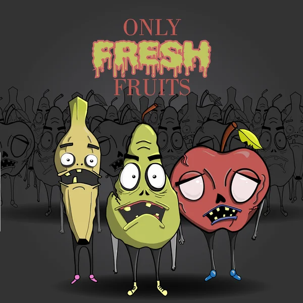 Zombie fruits mis — Image vectorielle