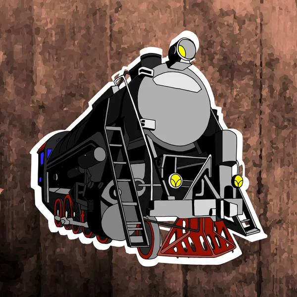 Pop art sticker. Hand drawing retro train.Vector illustration — Διανυσματικό Αρχείο