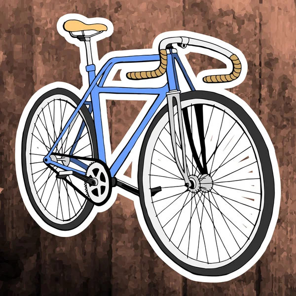 Pop art sticker. Hand drawing retro bicycle.Vector illustration — Stock vektor