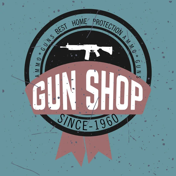 Gun shop logotypes and badges vector set — Stock Vector