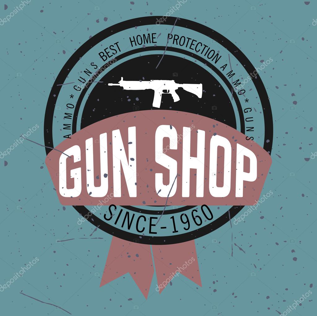 Gun shop logotypes and badges