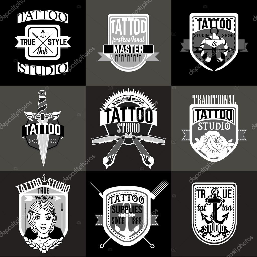 Homemade tattoo logos and badges