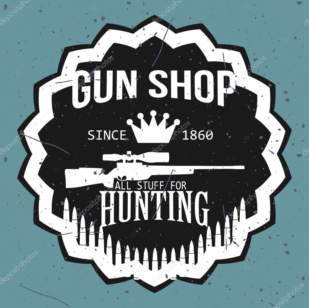 Gun shop logotypes and badges