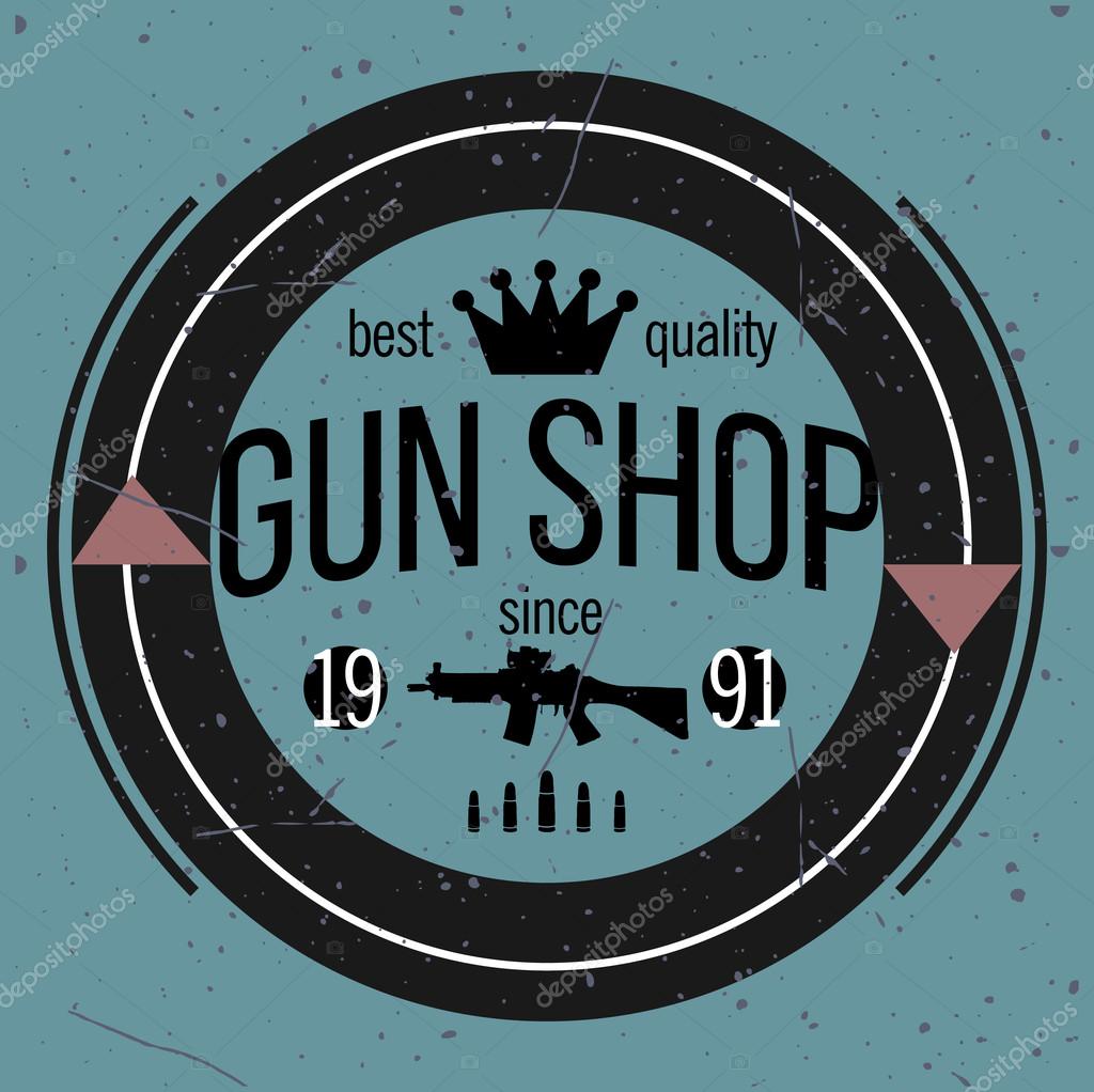 Gun shop logotypes and badges