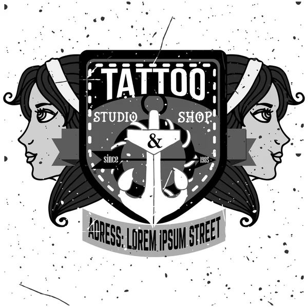 Hemgjord tatuering t-shirt design. — Stock vektor