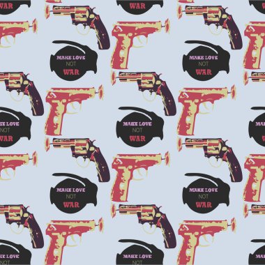 Elle çizilmiş pop sanat seamles desen Derma silahlı