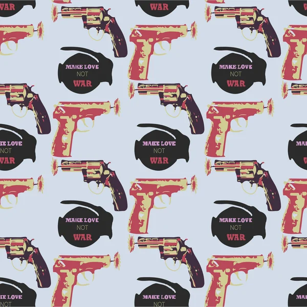 Ручной рисунок поп-арта швы картины с цветными пушками — стоковое фото