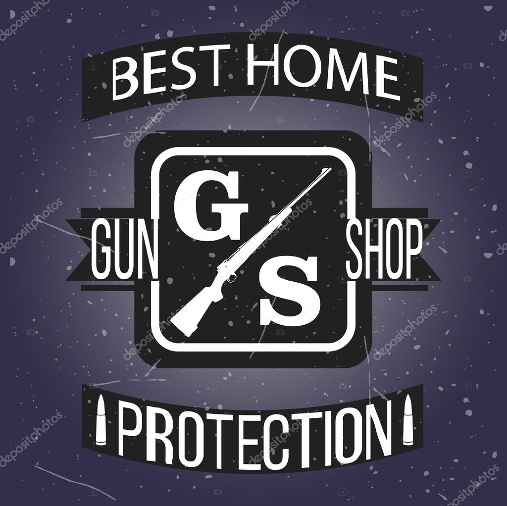 Gun shop logotypes and badges