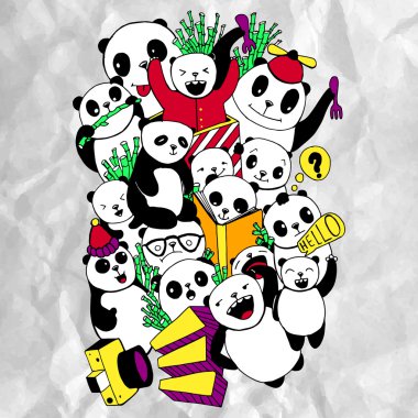 El yapımı ve karalamalar öğeleri arka plan. Tişört ve eşofman üstünü tasarım. Vektör çizim